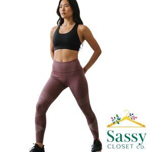 SPANX Burgundy Moto Compression Leggings Size XL EUC